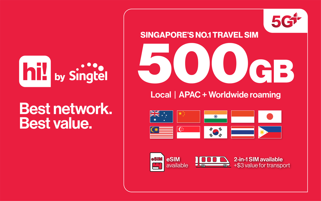 Singtel 4G/5G Singapore SIM Card (SG Airport & City Pick Up)