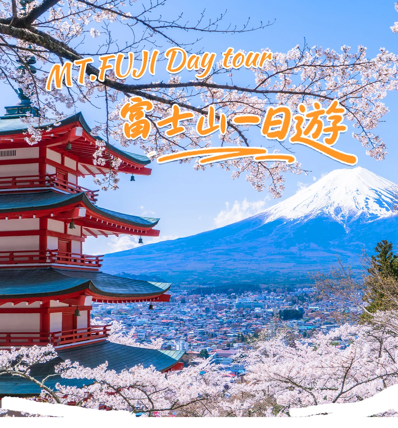 Classic Mt. Fuji Tour | Arakurayama Sengen Park / Mt. Fuji 5th Station Oshino Hakkai & Gotemba Premium Outlets / Hot Spring Day Trip | Departing from Tokyo/Shinjuku