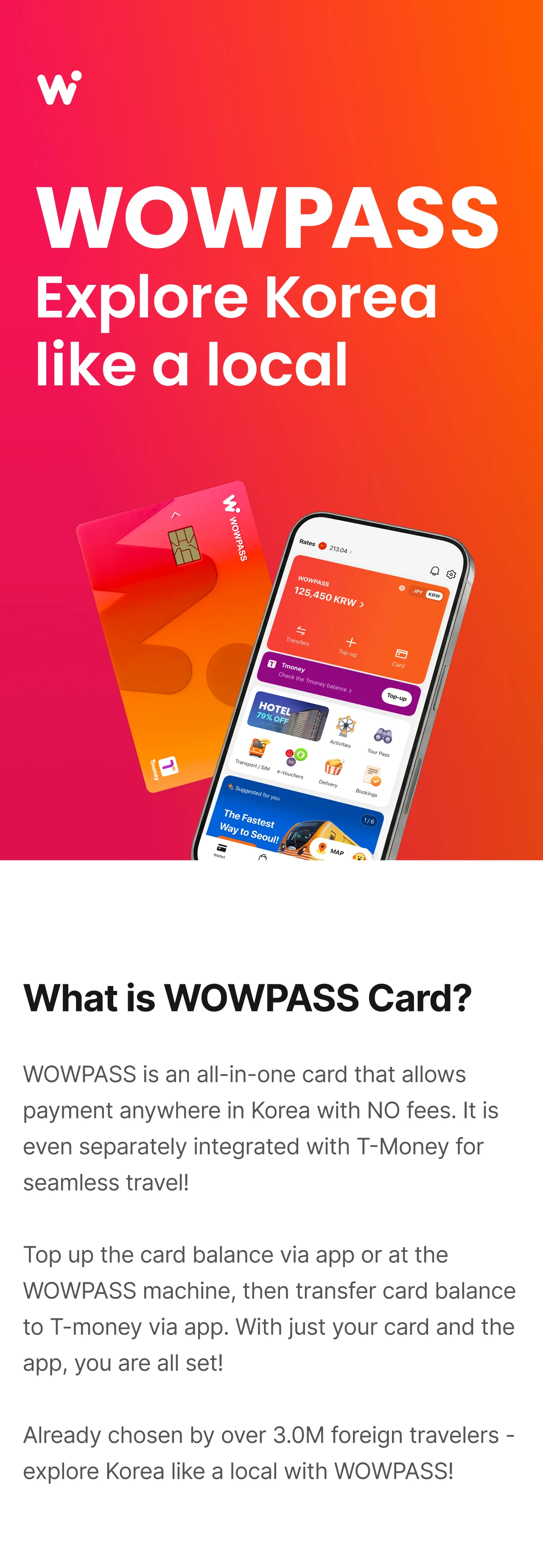 WOWPASS: Prepaid Card for Cashless Payment in Korea