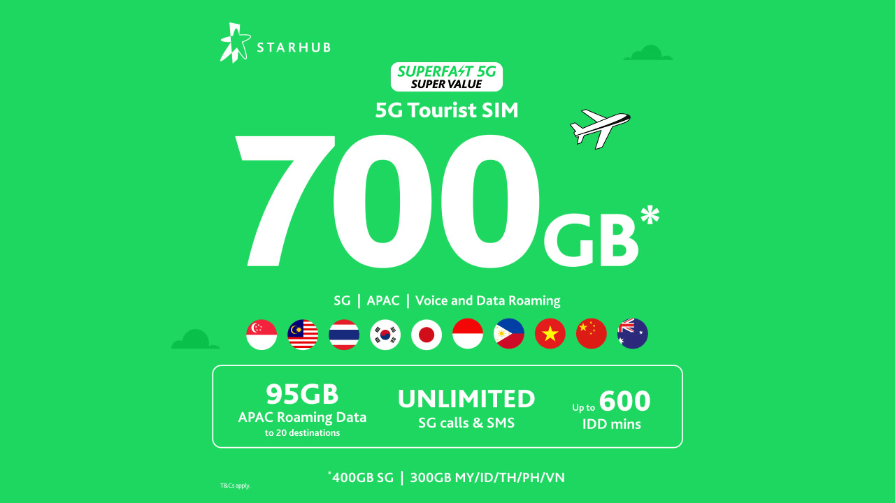 StarHub 5G Singapore SIM Card (SG Airport Pickup)