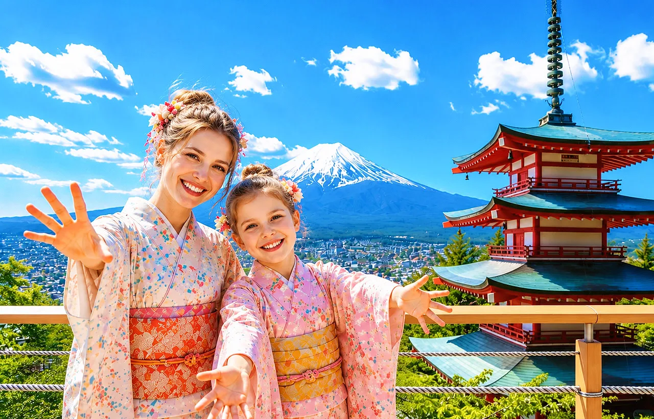 Classic Mt. Fuji Tour | Arakurayama Sengen Park / Mt. Fuji 5th Station Oshino Hakkai & Gotemba Premium Outlets / Hot Spring Day Trip | Departing from Tokyo/Shinjuku