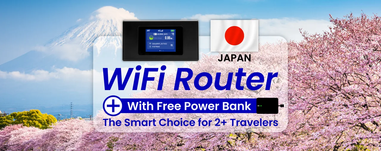 Unlimited 4G LTE WiFi (Japan Airport Pickup) with Free Power Bank
