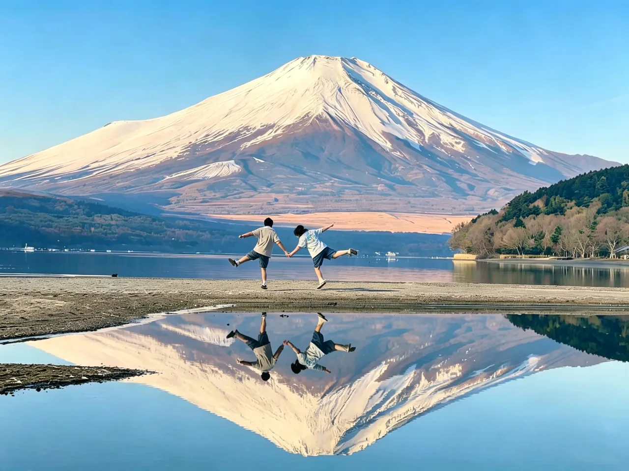 【Six Must-Visit Photo Spots for Mount Fuji + Flower Viewing】Lake Yamanaka for Mount Fuji Reflection & Hikawa Clock Shop & Lawson Convenience Store & Arakurayama Sengen Park & Lake Kawaguchiko | Departing from Tokyo
