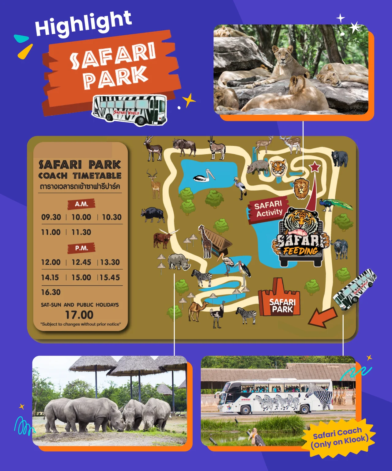 Bangkok Safari World Shared and Private Transfers Service 