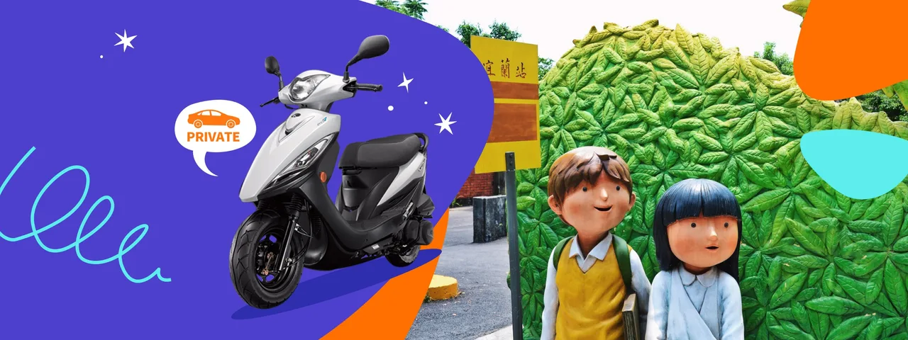 Yilan Scooter Rental: Pick-up at Jiaoxi, Luodong, or Yilan Train Station